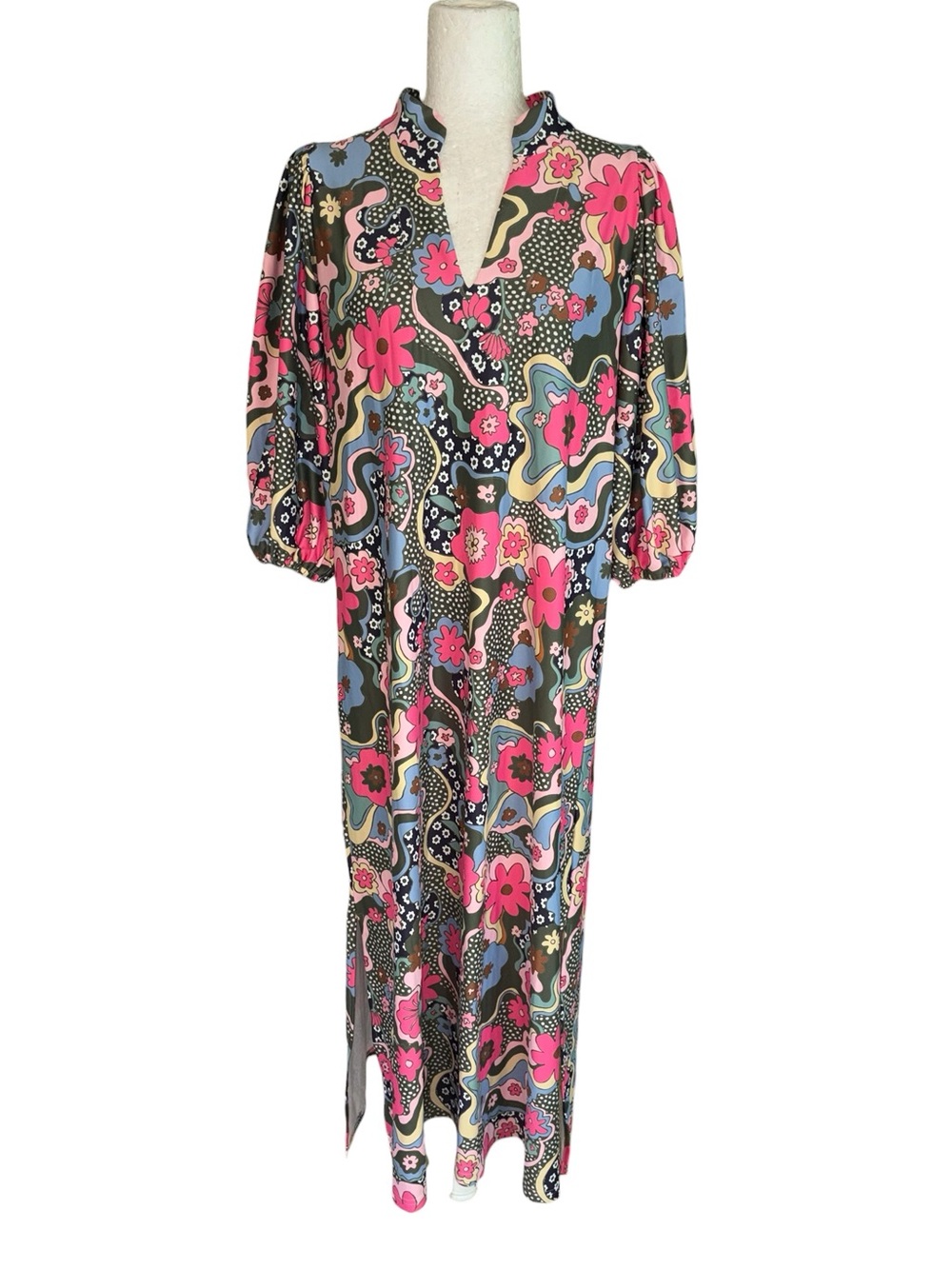 LN Smith & Quinn Brooks Retro Floral Print Midi Dress in Carnaby Street Crush  S